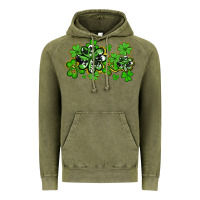 Vintage Olive cowhide and leopard shamrocks Vintage Hoodie - AdoDesignShop