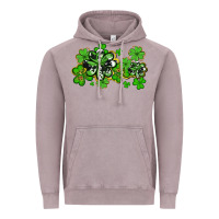 Vintage Zinc cowhide and leopard shamrocks Vintage Hoodie - AdoDesignShop