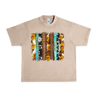 French Oak western cowhide leopard turquoise brushstrokes Urban Heavy Tee - Artiststas