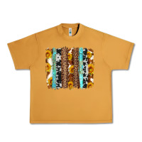 Peanut Butter western cowhide leopard turquoise brushstrokes Urban Heavy Tee - Artiststas