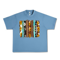Pebble Blue western cowhide leopard turquoise brushstrokes Urban Heavy Tee - Artiststas