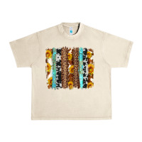 Sandshell western cowhide leopard turquoise brushstrokes Urban Heavy Tee - Artiststas