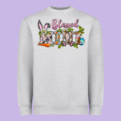 Blessed Mini Easter Heavyweight Sweatshirt Designed By Barkaloodesign