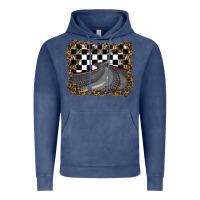Vintage Denim leopard racing  background Vintage Hoodie - RanaPortraitStore