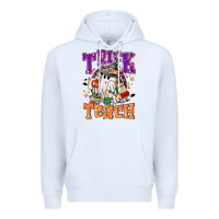White trick or teach halloween Premium Hoodie - NancyCooperArtShop
