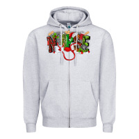 Heather Grey nurse christmas Zipper Hoodie - MaliasSmallBusiness