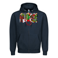 Navy nurse christmas Zipper Hoodie - MaliasSmallBusiness