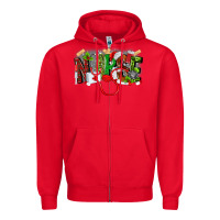 Red nurse christmas Zipper Hoodie - MaliasSmallBusiness