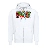 White nurse christmas Zipper Hoodie - MaliasSmallBusiness
