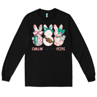 Black easter chilling with my peeps bunny Long Sleeve Tee - MaliasSmallBusiness