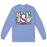 Colony Blue easter chilling with my peeps bunny Long Sleeve Tee - MaliasSmallBusiness