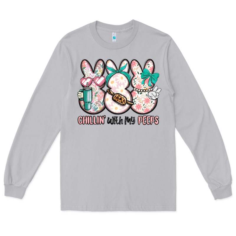 Easter Chilling With My Peeps Bunny Long Sleeve Tee by MaliasSmallBusiness | Teevron