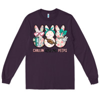 Plum easter chilling with my peeps bunny Long Sleeve Tee - MaliasSmallBusiness