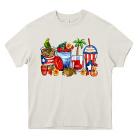 Cream puerto rico coffee cups Heavy Core Tee - Zillion Design Studio