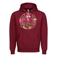 Burgundy pink merry christmas Zipper Hoodie - MaliasSmallBusiness
