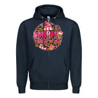 Navy pink merry christmas Zipper Hoodie - MaliasSmallBusiness