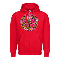 Red pink merry christmas Zipper Hoodie - MaliasSmallBusiness