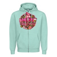 Seafoam pink merry christmas Zipper Hoodie - MaliasSmallBusiness