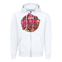 White pink merry christmas Zipper Hoodie - MaliasSmallBusiness