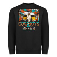 Black cowboys and beers Heavyweight Sweatshirt - NancyCooperArtShop