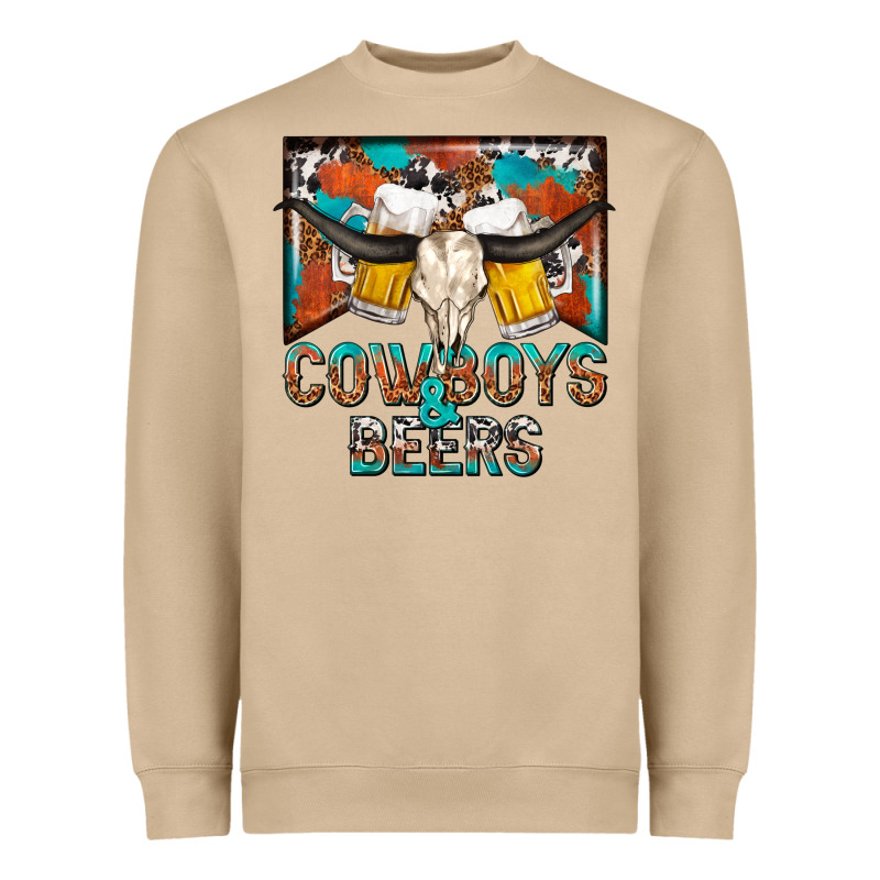 Cowboys And Beers Heavyweight Sweatshirt by NancyCooperArtShop | Teevron