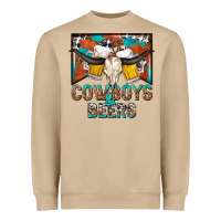 Mushroom cowboys and beers Heavyweight Sweatshirt - NancyCooperArtShop