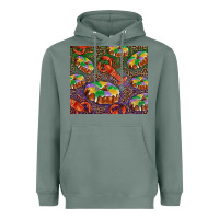 Sage mardi gras king cake and crawfish Heavyweight Hoodie - RanaPortraitStore