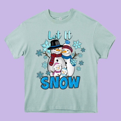 Let It Snow Heavy Core Tee Designed By Ranaportraitstore
