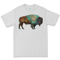 Dove Grey aztec bison Premium Tee - RanaPortraitStore