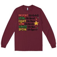 Burgundy black history malia Long Sleeve Tee - MaliasSmallBusiness