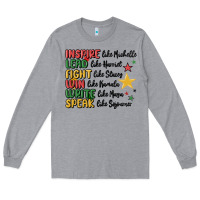 Heather Grey black history malia Long Sleeve Tee - MaliasSmallBusiness