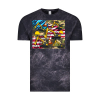 Cloud Black excavator American flag Vintage Tee - Artiststas