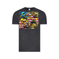 Vintage Black excavator American flag Vintage Tee - Artiststas