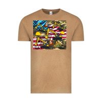Vintage Camel excavator American flag Vintage Tee - Artiststas