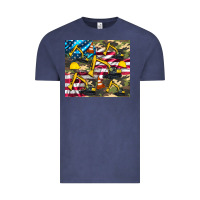 Vintage Denim excavator American flag Vintage Tee - Artiststas