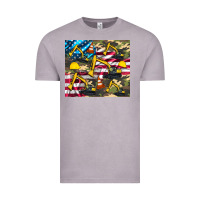 Vintage Zinc excavator American flag Vintage Tee - Artiststas