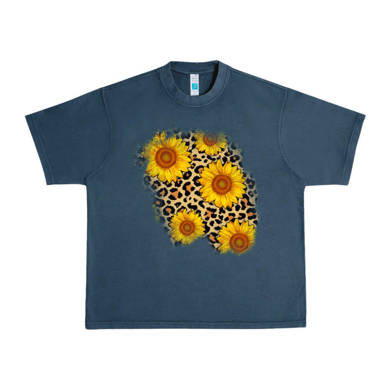 Leopard Sunflower Patch Urban Heavy Tee by AdoDesignShop | Teevron