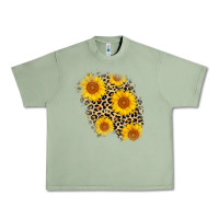 Oil Green leopard sunflower patch Urban Heavy Tee - AdoDesignShop