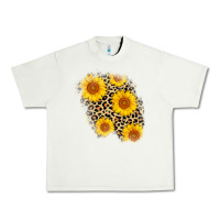 Pistachio leopard sunflower patch Urban Heavy Tee - AdoDesignShop