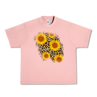 Salmon leopard sunflower patch Urban Heavy Tee - AdoDesignShop