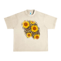 Sandshell leopard sunflower patch Urban Heavy Tee - AdoDesignShop