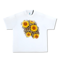 White leopard sunflower patch Urban Heavy Tee - AdoDesignShop