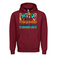Burgundy Pastor not a miracle worker Zipper Hoodie - MaliasSmallBusiness