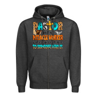 Charcoal Heather Pastor not a miracle worker Zipper Hoodie - MaliasSmallBusiness