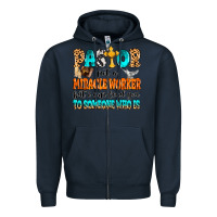 Navy Pastor not a miracle worker Zipper Hoodie - MaliasSmallBusiness