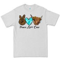 Dove Grey peace love cow Premium Tee - RanaPortraitStore