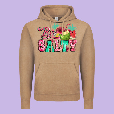 Be Salty Summer Vintage Hoodie Designed By Jasminsmagicworld