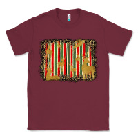 Burgundy christmas reindeers leopard background Classic Tee - BarkalooDesign