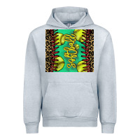 Heather Grey Softball leopard tumbler Urban Hoodie - HowdyJamesFarm