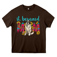 Chocolate Brown western st bernard mom Heavy Core Tee - texasbilliewilder